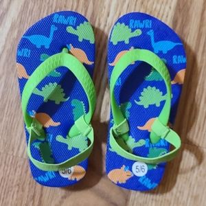 Toddler Boys 5/6 Dinosaur Flip Flops